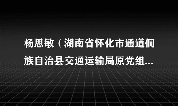 杨思敏（湖南省怀化市通道侗族自治县交通运输局原党组书记、局长）