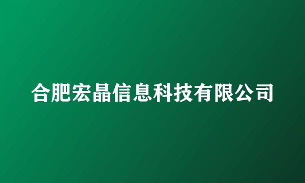合肥宏晶信息科技有限公司