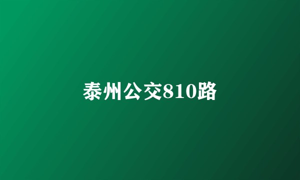 泰州公交810路