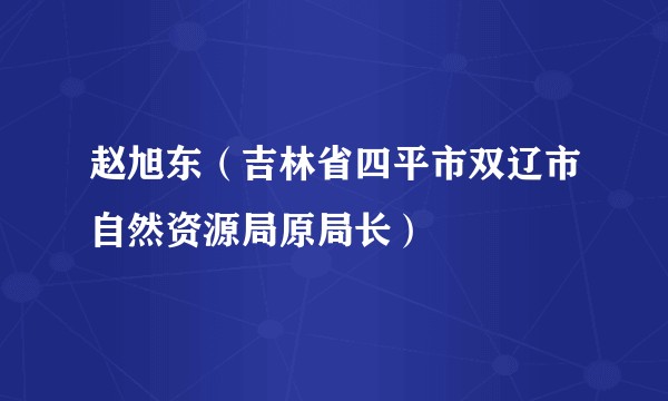 赵旭东（吉林省四平市双辽市自然资源局原局长）