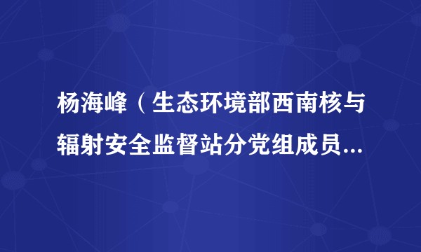 杨海峰（生态环境部西南核与辐射安全监督站分党组成员、副主任）
