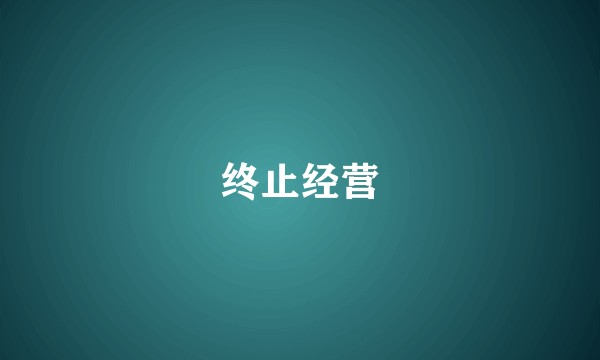 终止经营