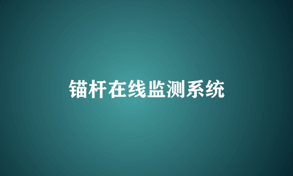 锚杆在线监测系统