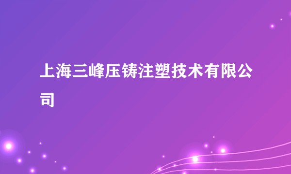 上海三峰压铸注塑技术有限公司