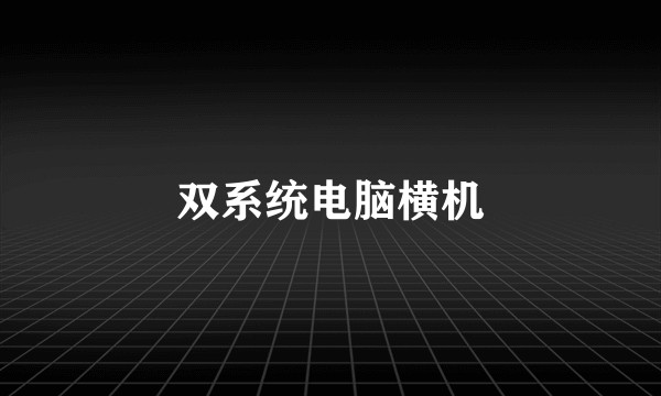 双系统电脑横机