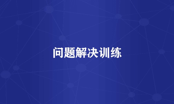 问题解决训练