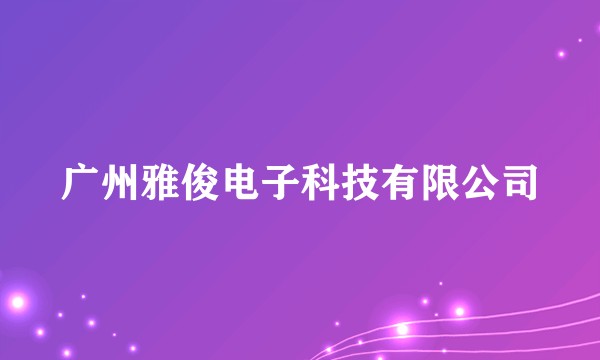 广州雅俊电子科技有限公司