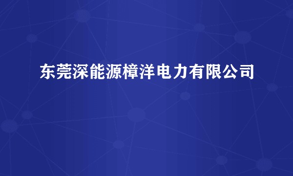 东莞深能源樟洋电力有限公司