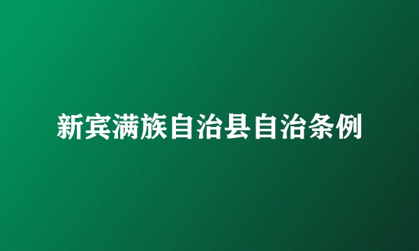 新宾满族自治县自治条例