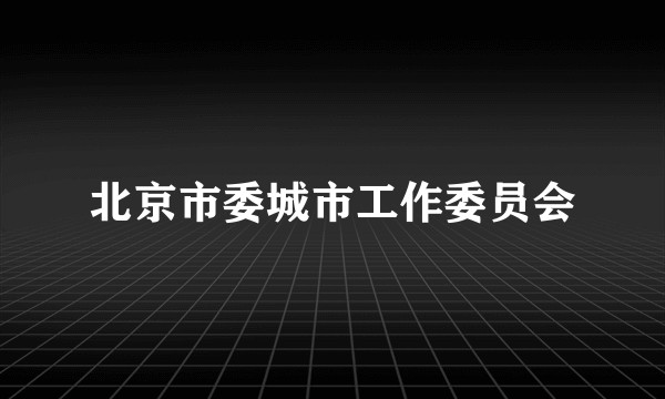 北京市委城市工作委员会
