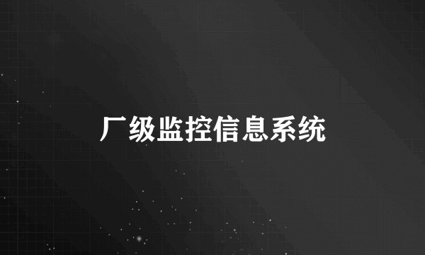 厂级监控信息系统