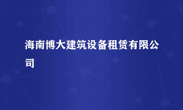 海南博大建筑设备租赁有限公司