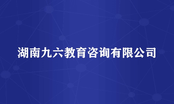 湖南九六教育咨询有限公司