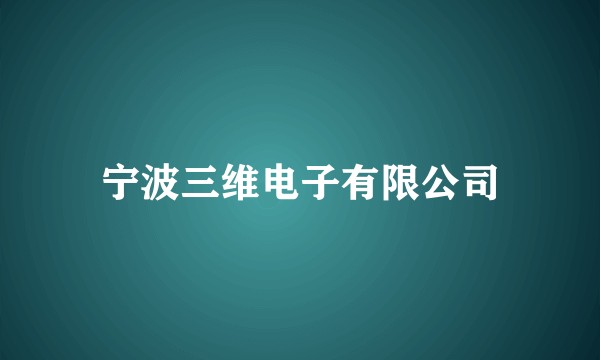 宁波三维电子有限公司