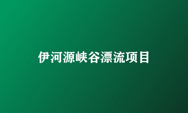 伊河源峡谷漂流项目