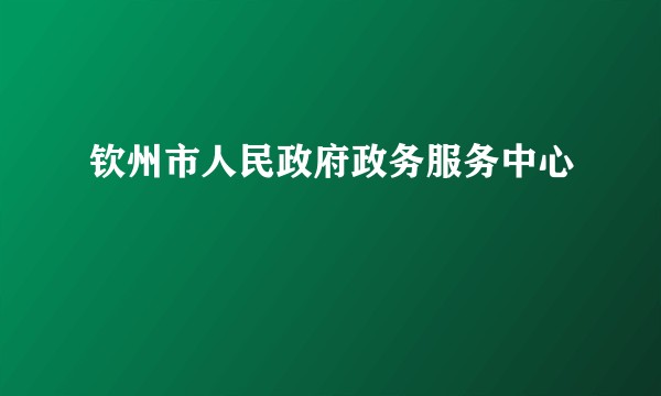 钦州市人民政府政务服务中心