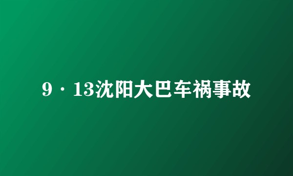 9·13沈阳大巴车祸事故