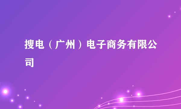 搜电(广州)电子商务有限公司