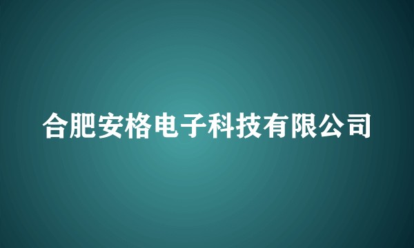 合肥安格电子科技有限公司