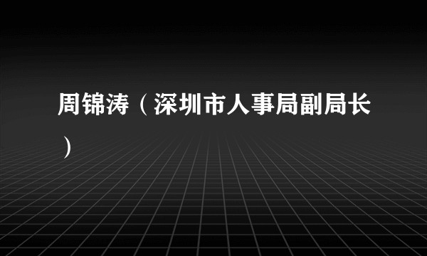 周锦涛（深圳市人事局副局长）