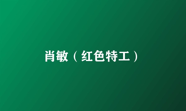 肖敏（红色特工）