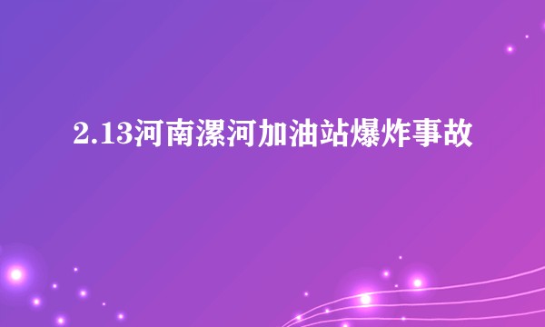 2.13河南漯河加油站爆炸事故