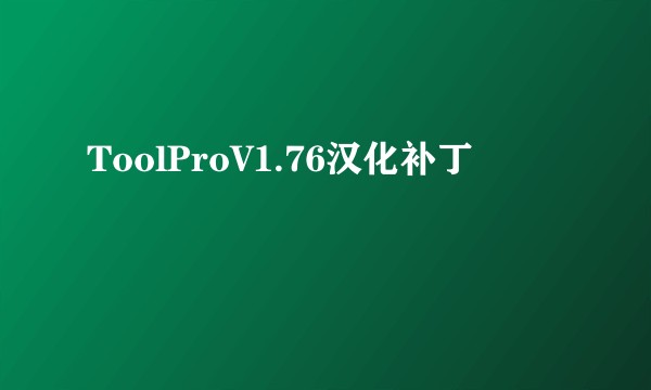 ToolProV1.76汉化补丁