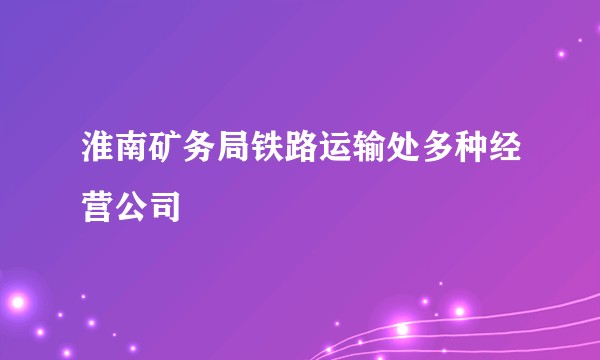 淮南矿务局铁路运输处多种经营公司