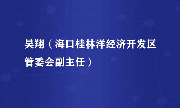 吴翔(海口桂林洋经济开发区管委会副主任)