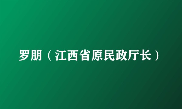 罗朋（江西省原民政厅长）