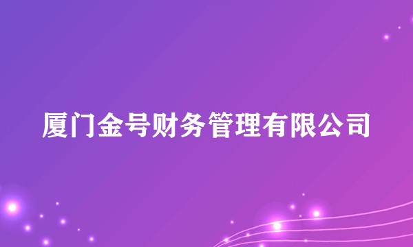 厦门金号财务管理有限公司