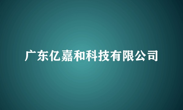 广东亿嘉和科技有限公司