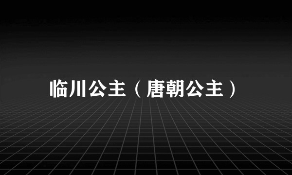 临川公主（唐朝公主）