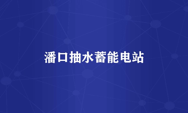 潘口抽水蓄能电站