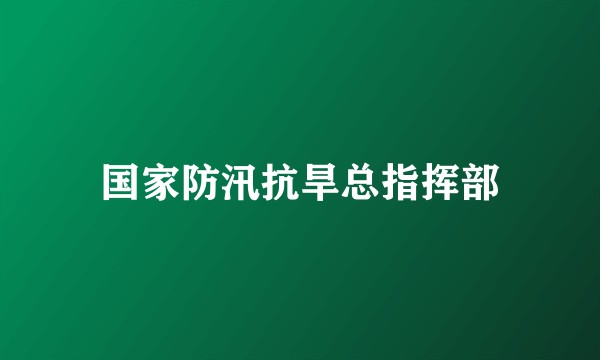 国家防汛抗旱总指挥部