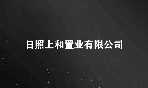 日照上和置业有限公司
