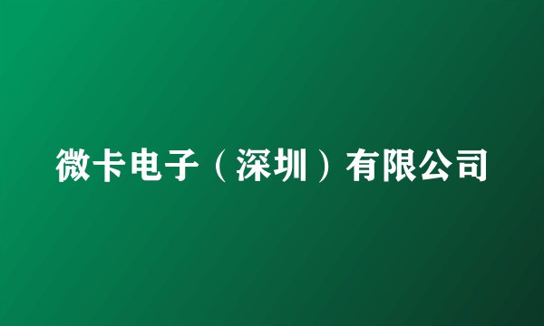 微卡电子（深圳）有限公司