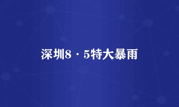 深圳8·5特大暴雨
