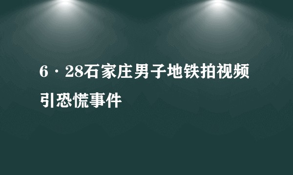 6·28石家庄男子地铁拍视频引恐慌事件
