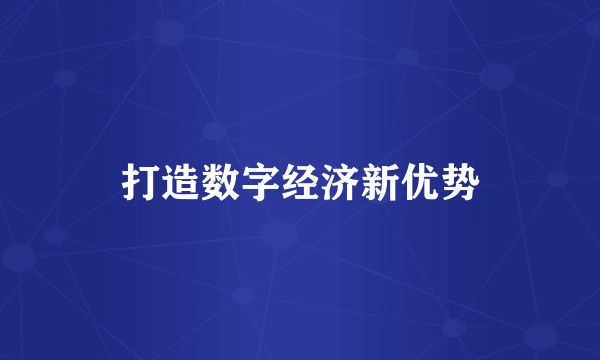 打造数字经济新优势