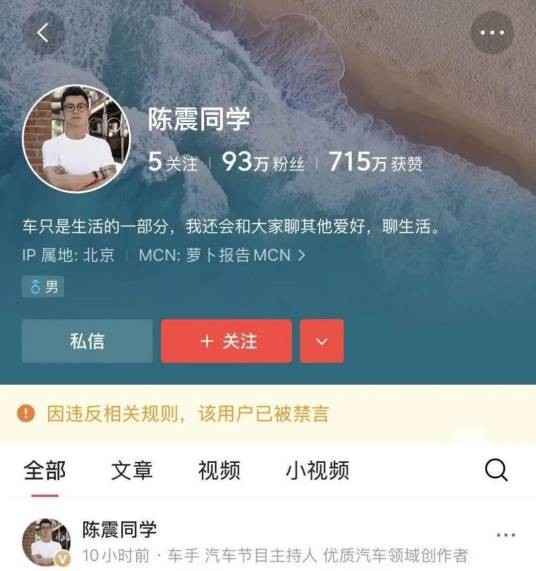 12·4车评人陈震被多平台禁言事件