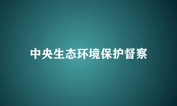 中央生态环境保护督察