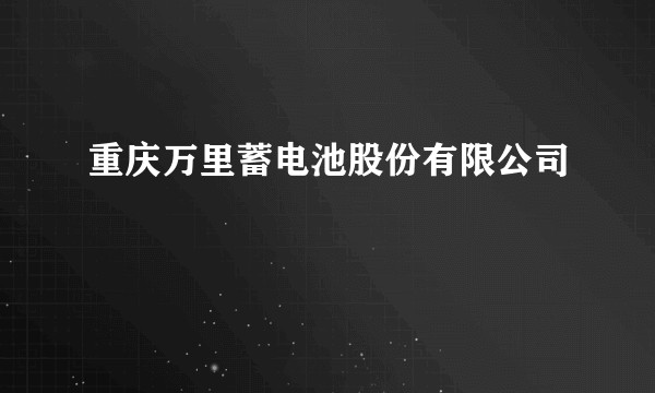 重庆万里蓄电池股份有限公司