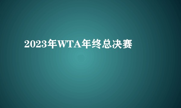 2023年WTA年终总决赛