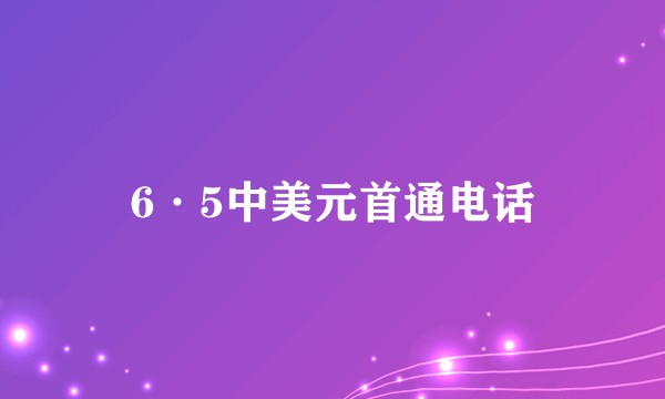 6·5中美元首通电话