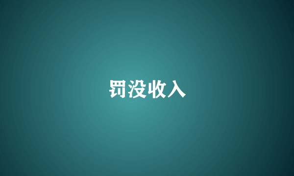 罚没收入
