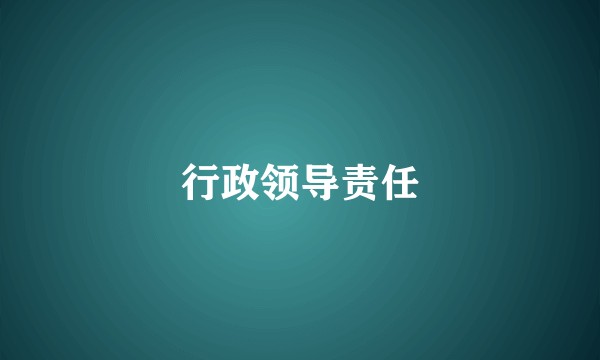 行政领导责任