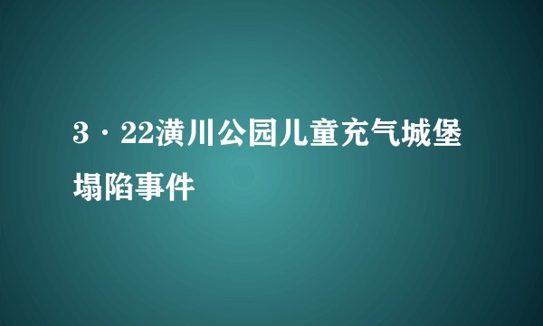 3·22潢川公园儿童充气城堡塌陷事件