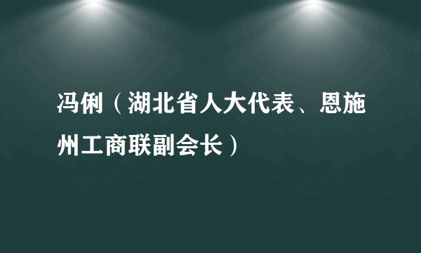 冯俐（湖北省人大代表、恩施州工商联副会长）