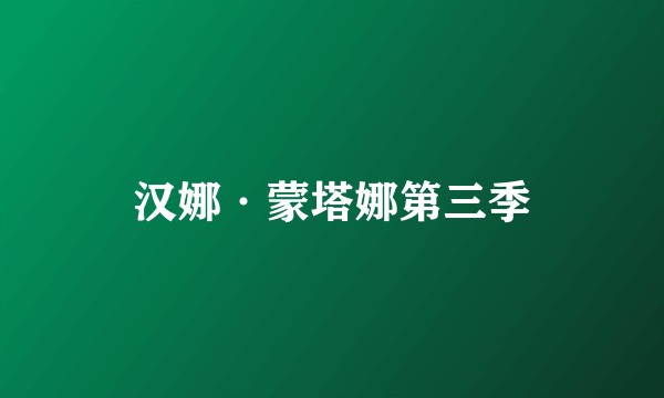 汉娜·蒙塔娜第三季